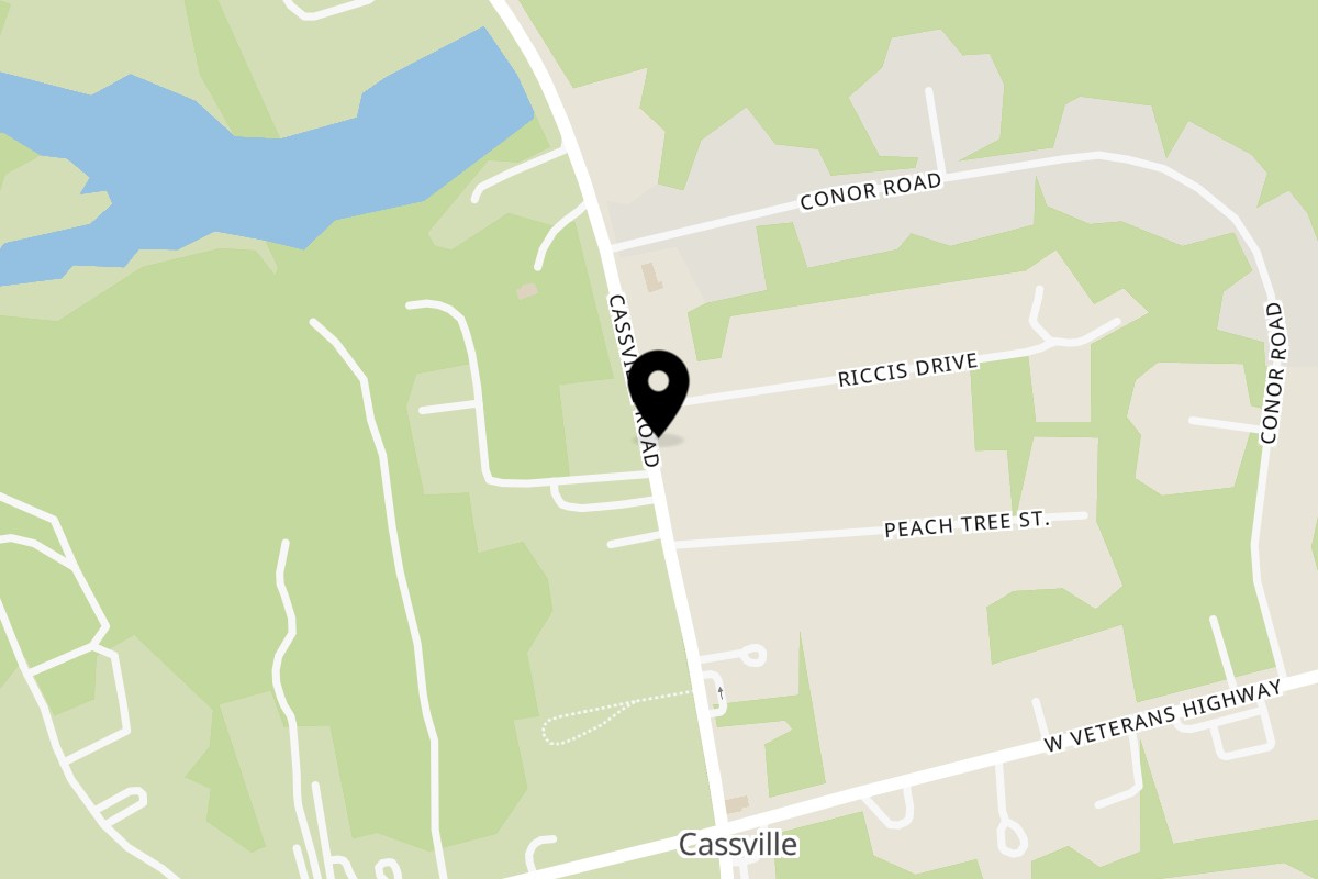 Map showing the location of Village Donut Shop on 45 Cassville Rd in Jackson Township